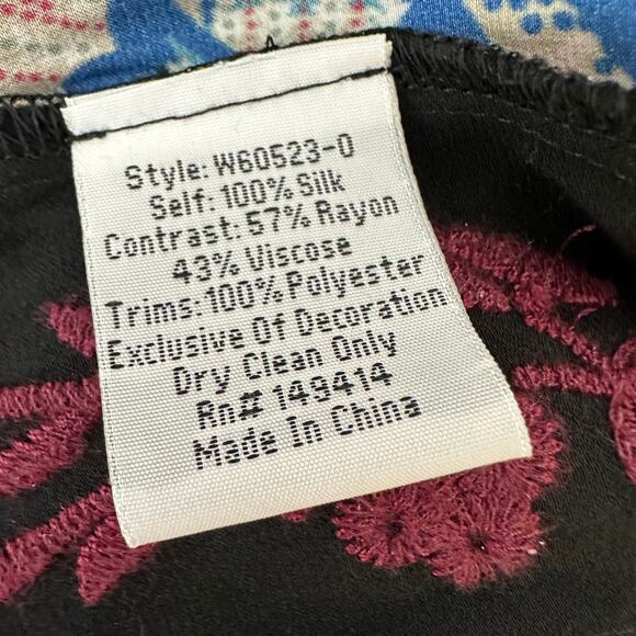 Johnny Was Sidonia Silk Lounge Pant Pull On Floral Embroidery Resort XXL NWT - Picture 13 of 15